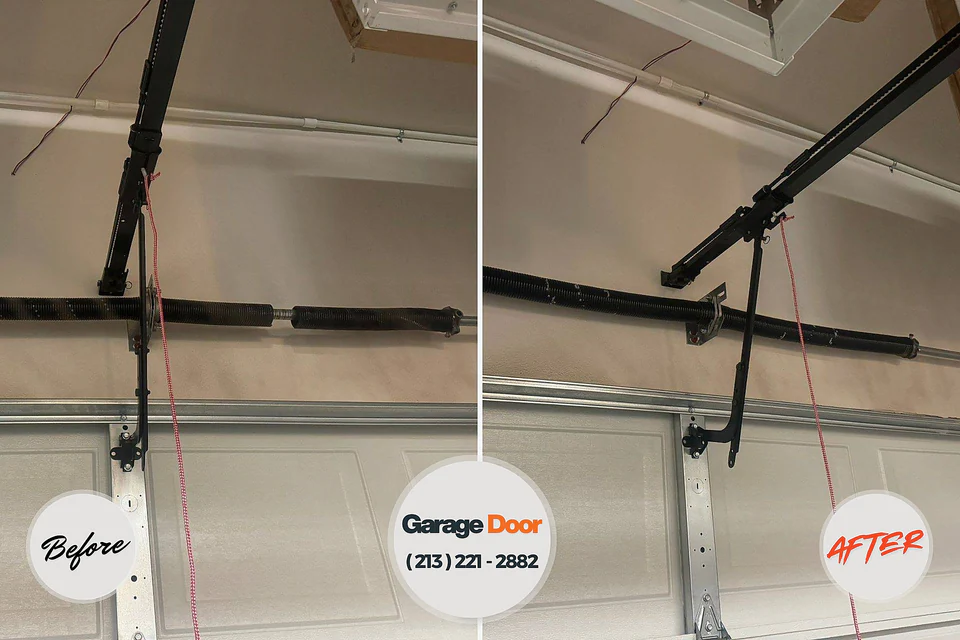 Before and after: garage door repair Lafayette, CA